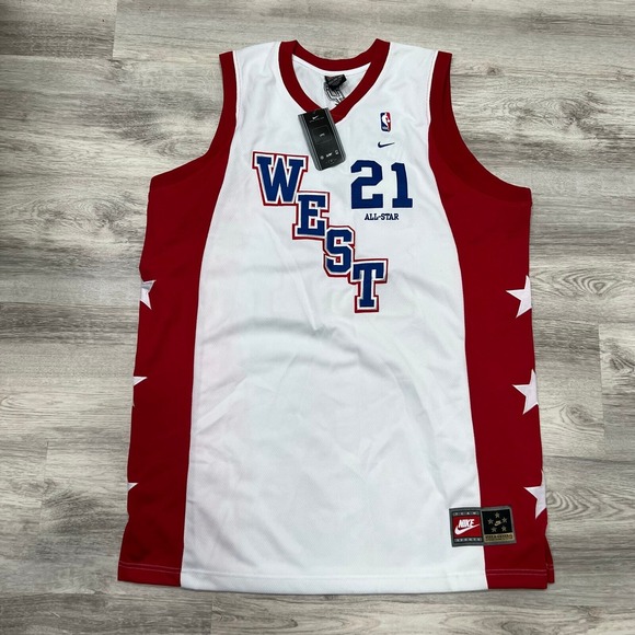 Nike NBA Duncan All-Star Jersey #21‎ West Team Sports Basketball White Red XXL